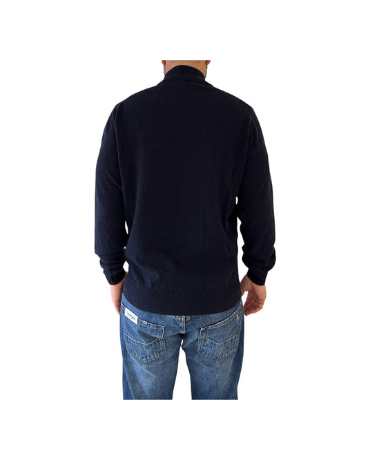 Maglione collo alto misto lana e cashmere Blu 0021 23 WOOL&CO 