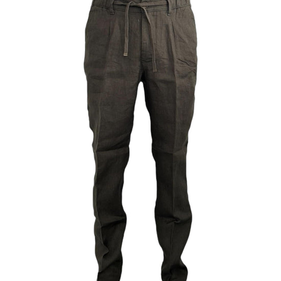 Pantaloni in lino Olive green AU25S30PA PA1090 OLIVE GREEN Alley docks 