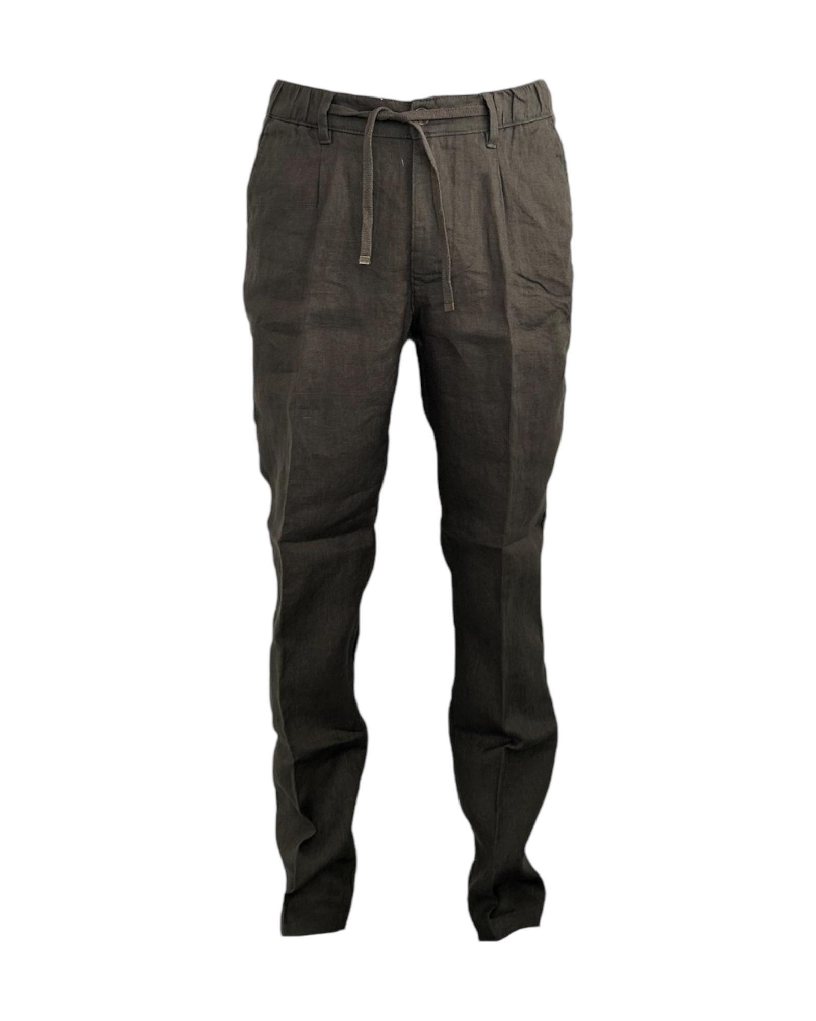 Pantaloni in lino Olive green AU25S30PA PA1090 OLIVE GREEN Alley docks 