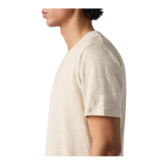 T-shirt in puro lino con logo ricamato Grain ECS0003 00138L MC2 SAINT BARTH 