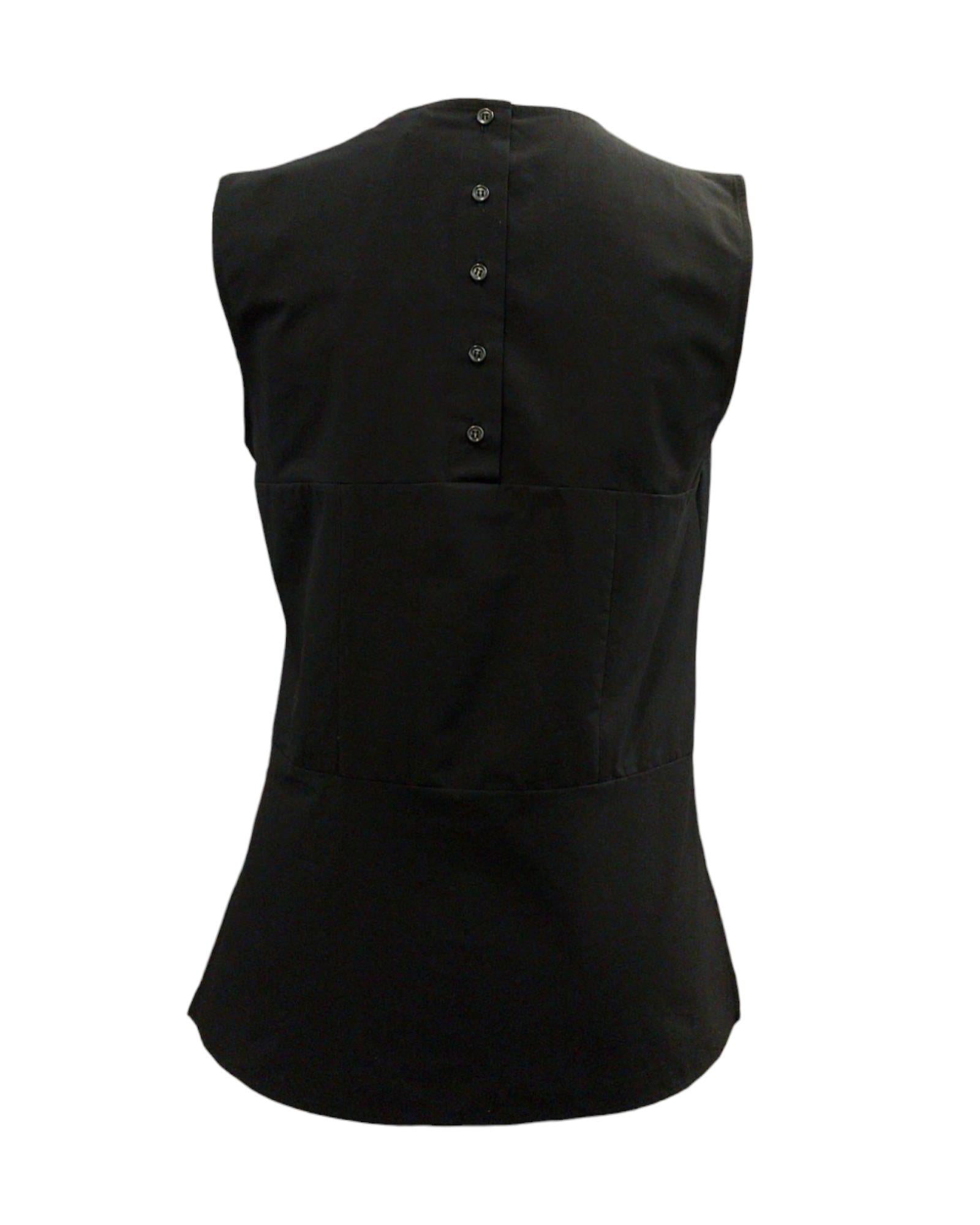 Top in popeline nero. PCH DT9180 NERO OTTOD'AME 
