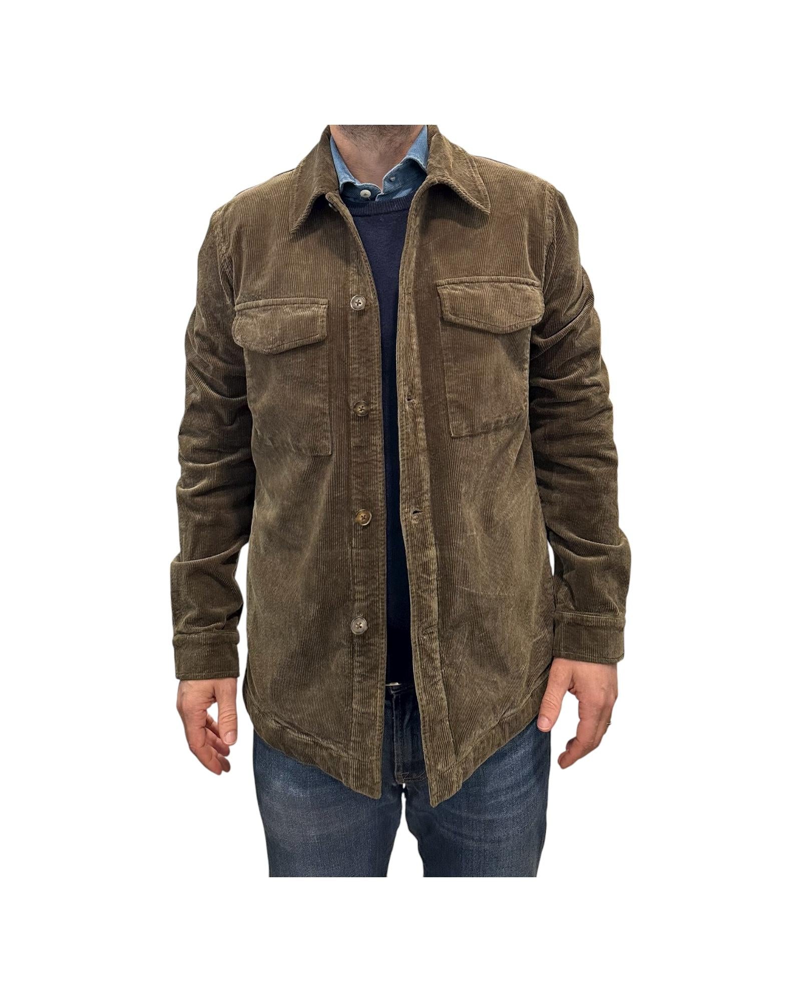 Overshirt in velluto Espresso brown AU26W04OS PA1547 ESPRESSO BROWN Alley docks 