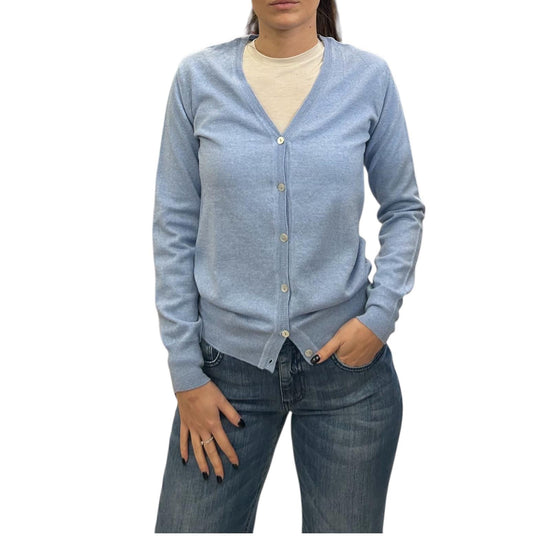 Cardigan in lana merino con scollo a V Celeste CARDIGAN V CELESTE AlEXANDRE STONE 