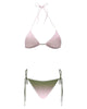 Costume donna triangolo Leah rosa e verde