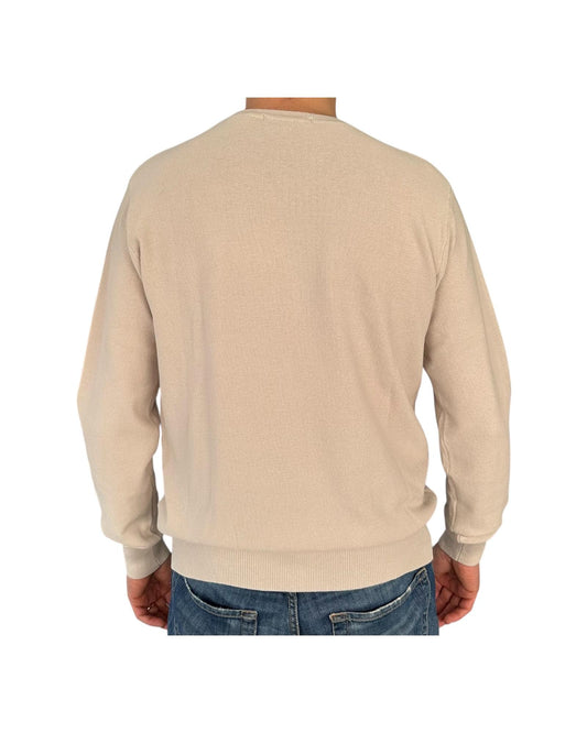 Maglia uomo in cotone panna