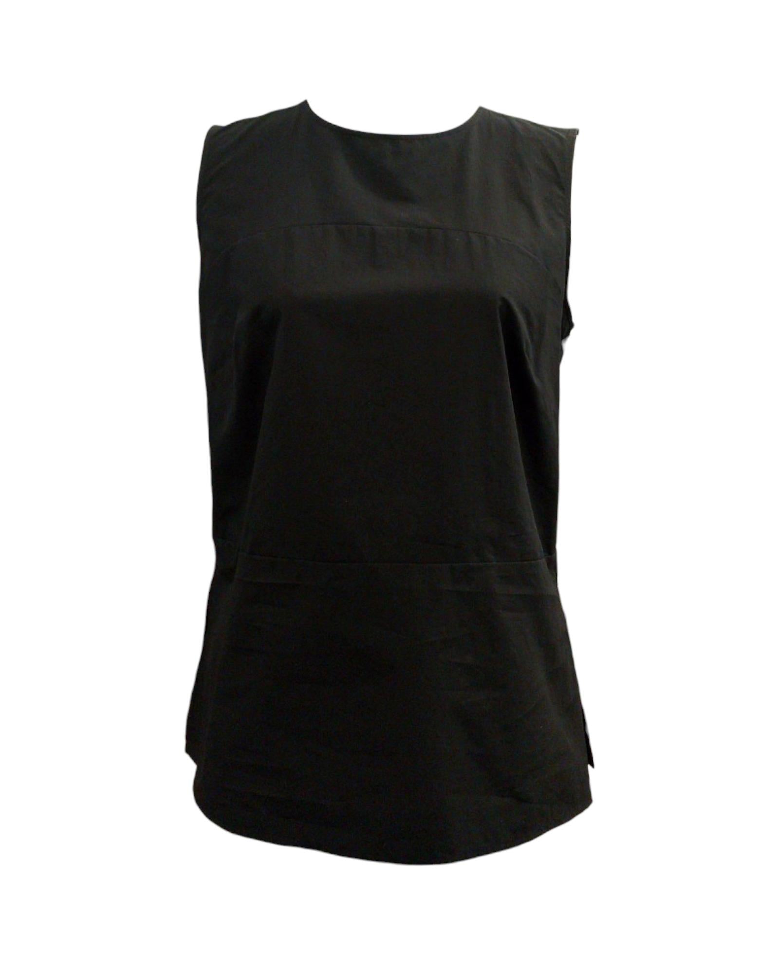 Top in popeline nero. PCH DT9180 NERO OTTOD'AME 