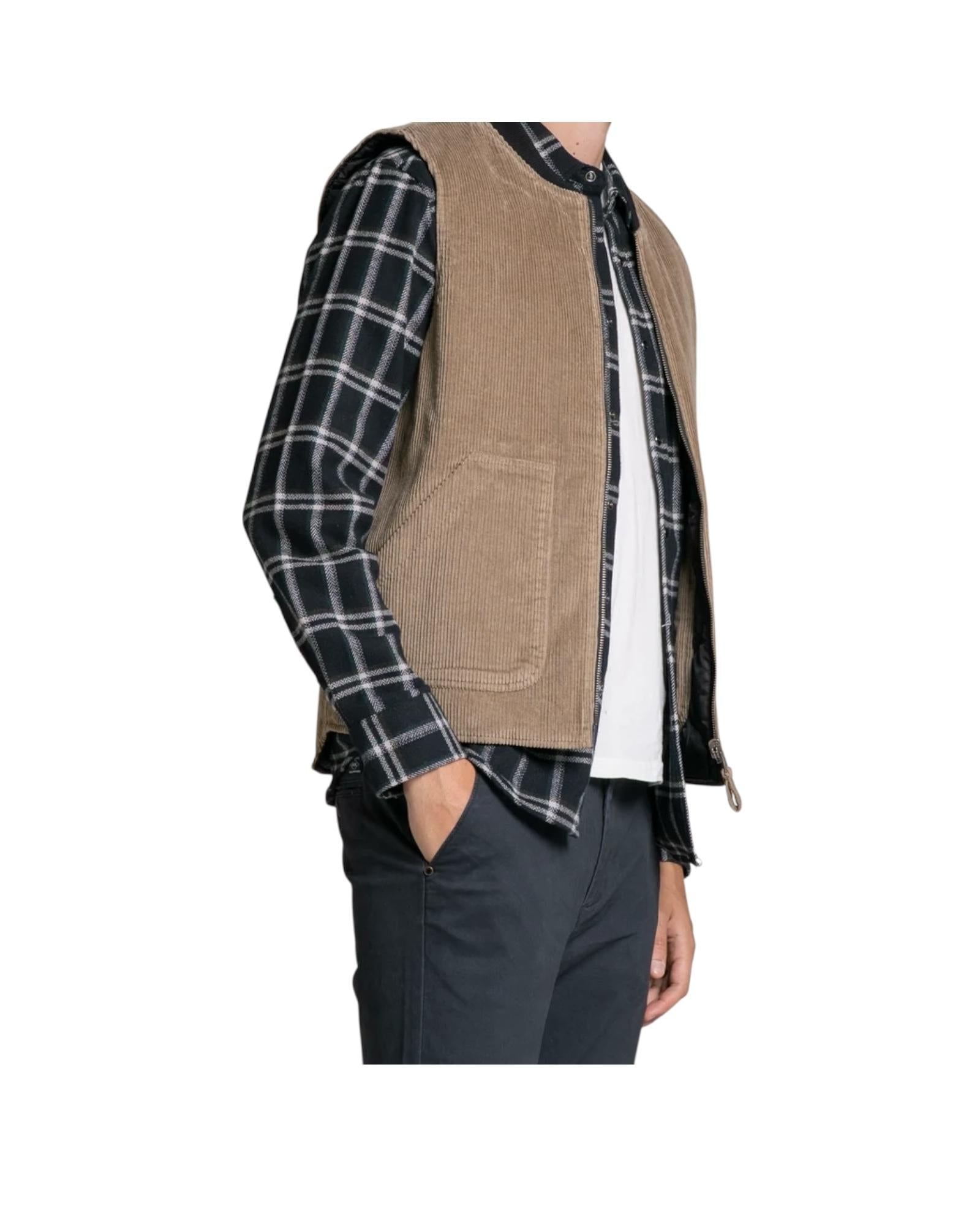 Gilet Martin reverse in corduroy Taupe MARTIN V05222 IMPURE