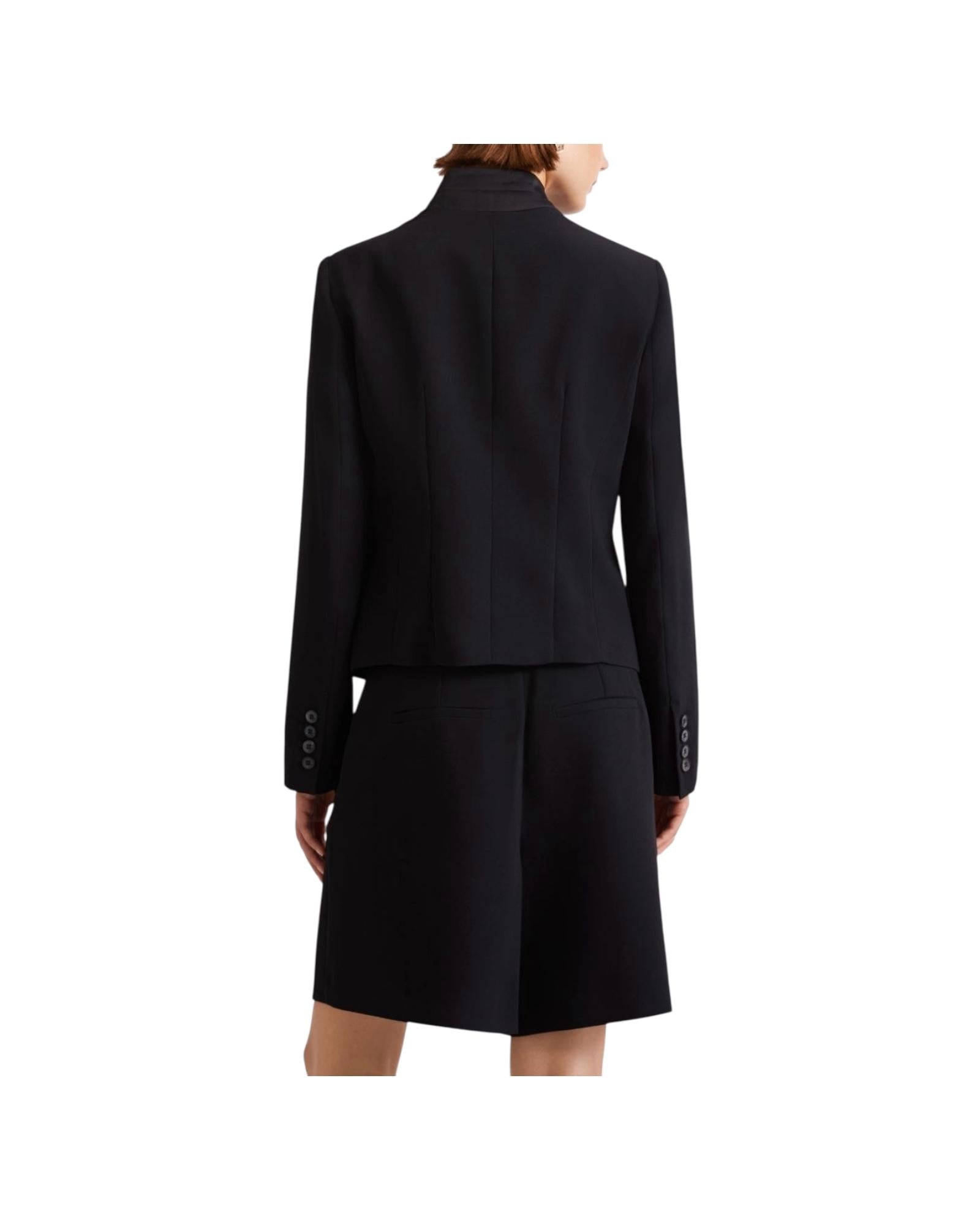 Blazer corto in envers satin Nero MIRANDA 002 MARELLA 