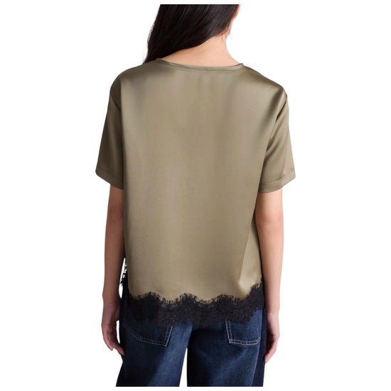 T-shirt in raso con pizzo Kaki CARIOCA 001 MARELLA 