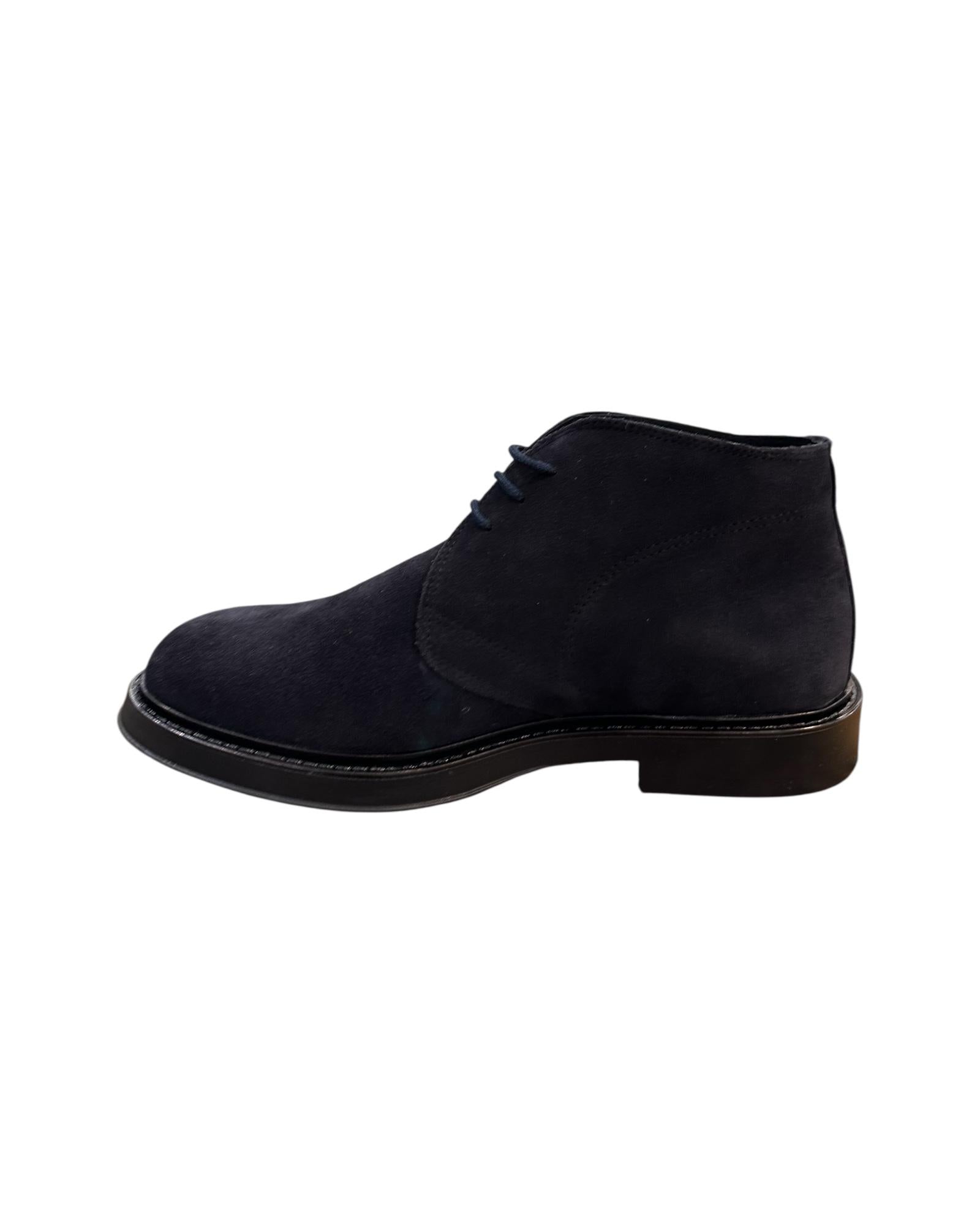 Stivaletto uomo in camoscio Blu 30200 BLU Antico calzaturificio artigiano