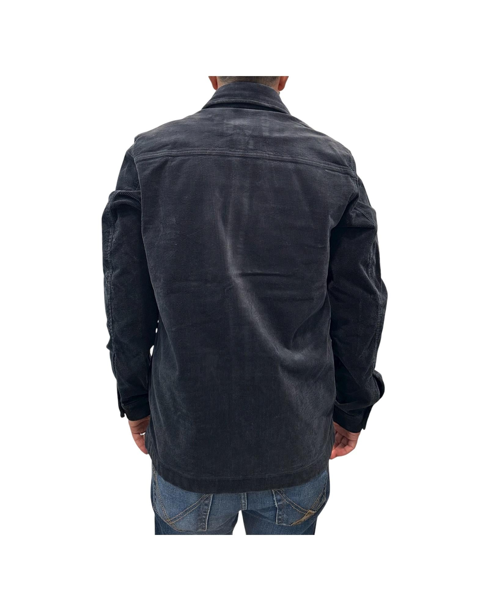 Overshirt in velluto Navy blue AU26W04OS PA1547 NAVY BLUE Alley docks 