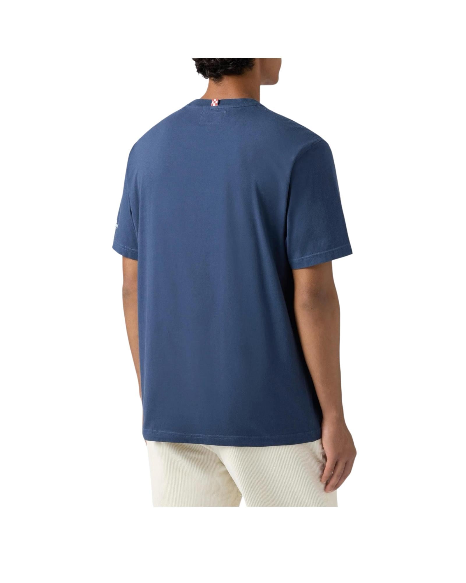T-shirt in cotone Blu con ricamo My reseller is different CONR0001 02981I MC2 SAINT BARTH 
