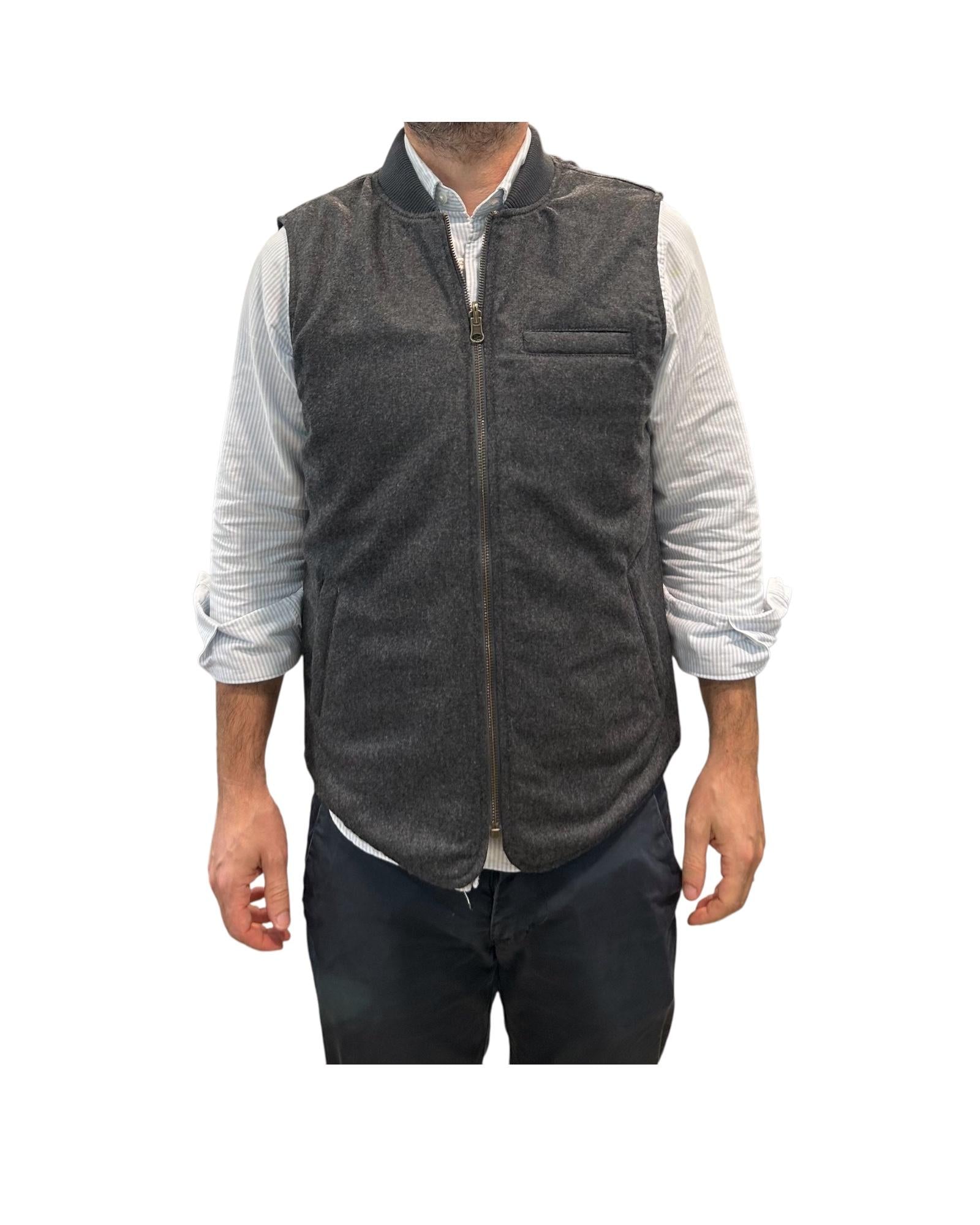 Gilet in lana reversibile Grey W5020 GREY BL'KER 