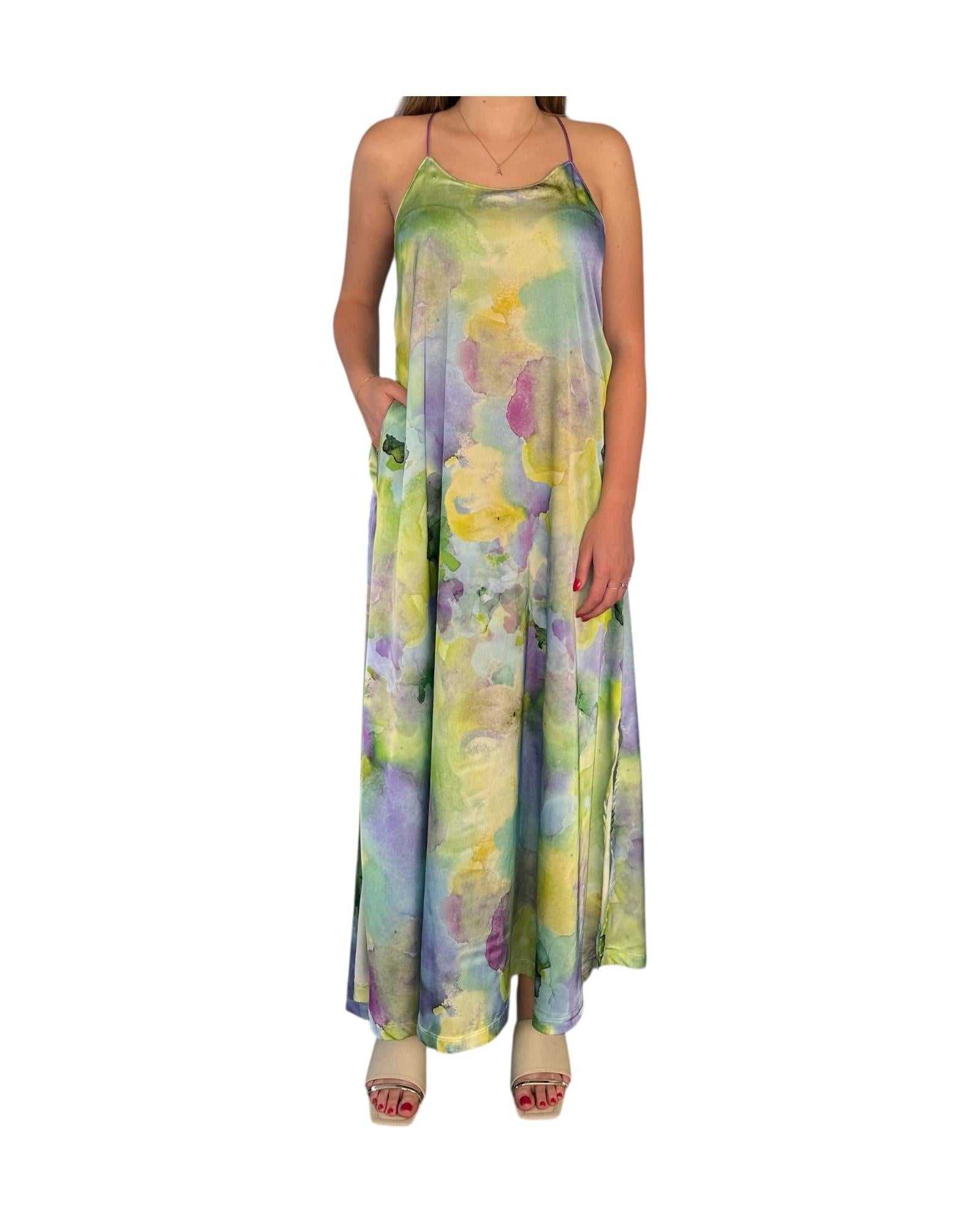 Vestito lungo con fantasia D925 3 BASTONCINO