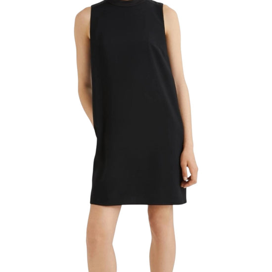 Abito smanicato  Mariacarla in ever satin nero. MARIACARLA 002 MARELLA 