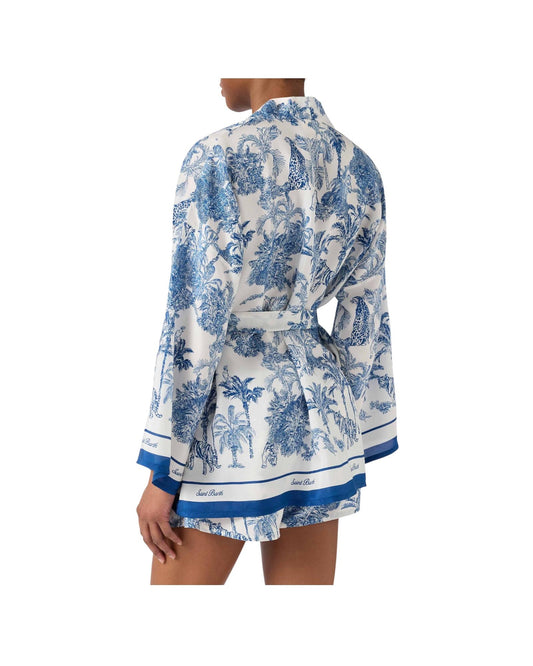 Kimono in seta con stampa toile de Jouy CYR0001 08351L MC2 SAINT BARTH 