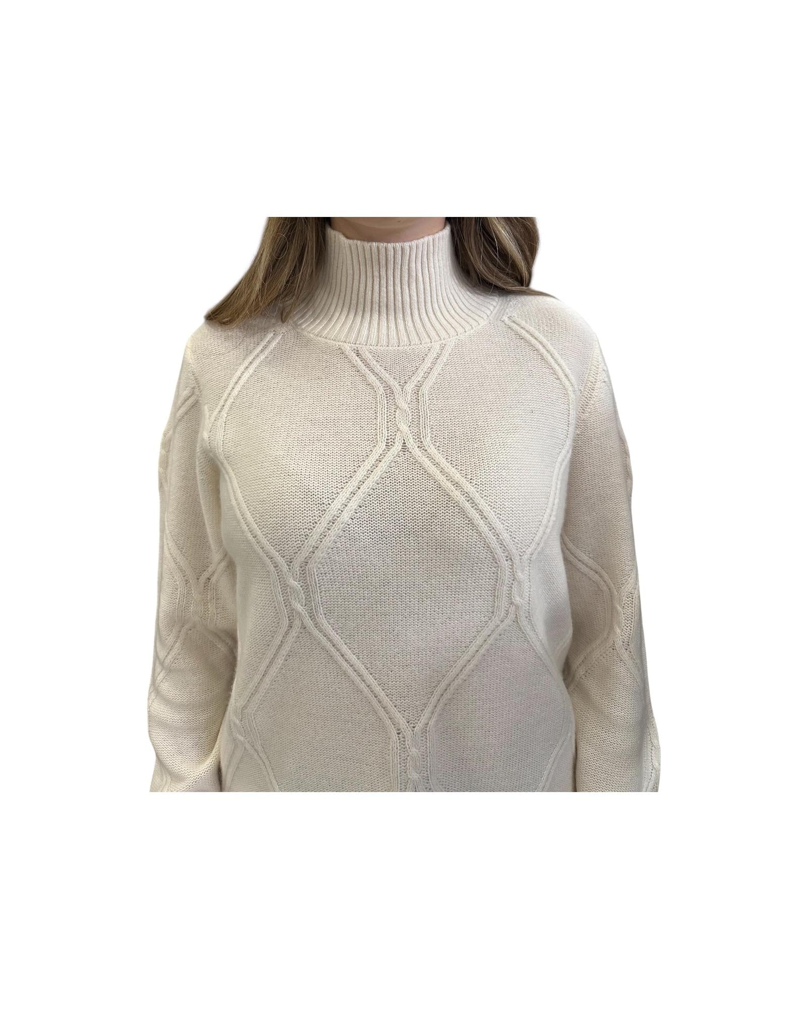 Maglione colo alto in Cashemere Ghiaccio 97609 010 CAVALIERI MILANO 