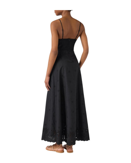Abito lungo con ricamo Nero GUA0001 07724L MC2 SAINT BARTH 