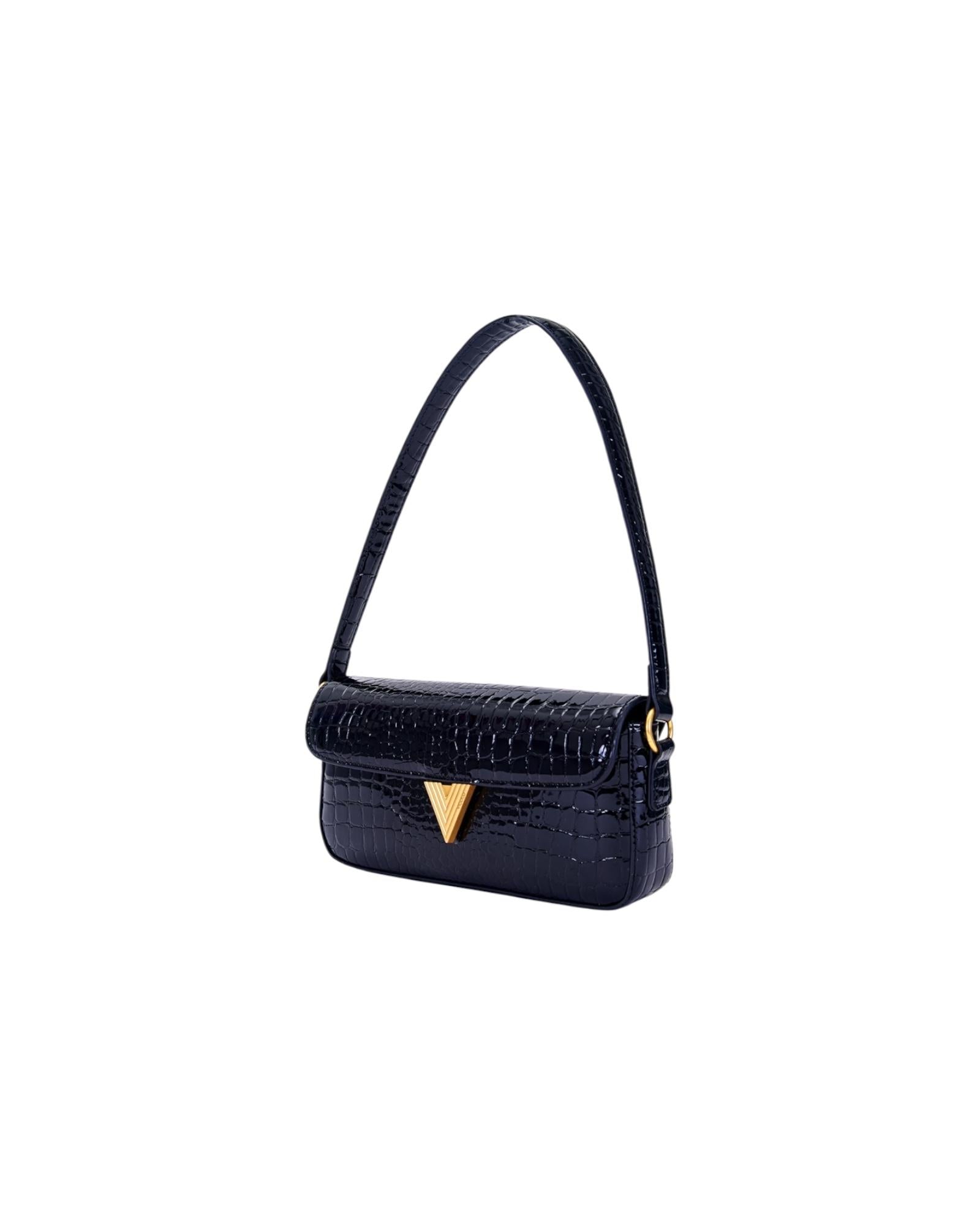 Borsa Pencil Crocco Effect Nero XF0010 NERO VICOLO