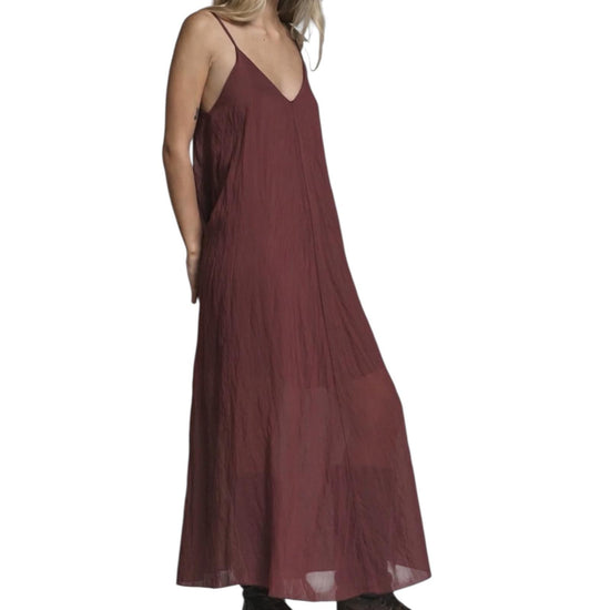Vestito lungo in misto lyocell Wine ALBA WOV118 IMPURE 