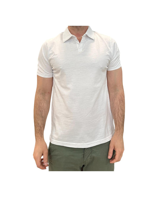 Polo uomo Long Island Fiammata senza bottoni White 2006 WHITE BL'KER 