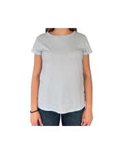 T-Shirt donna in cotone azzurro