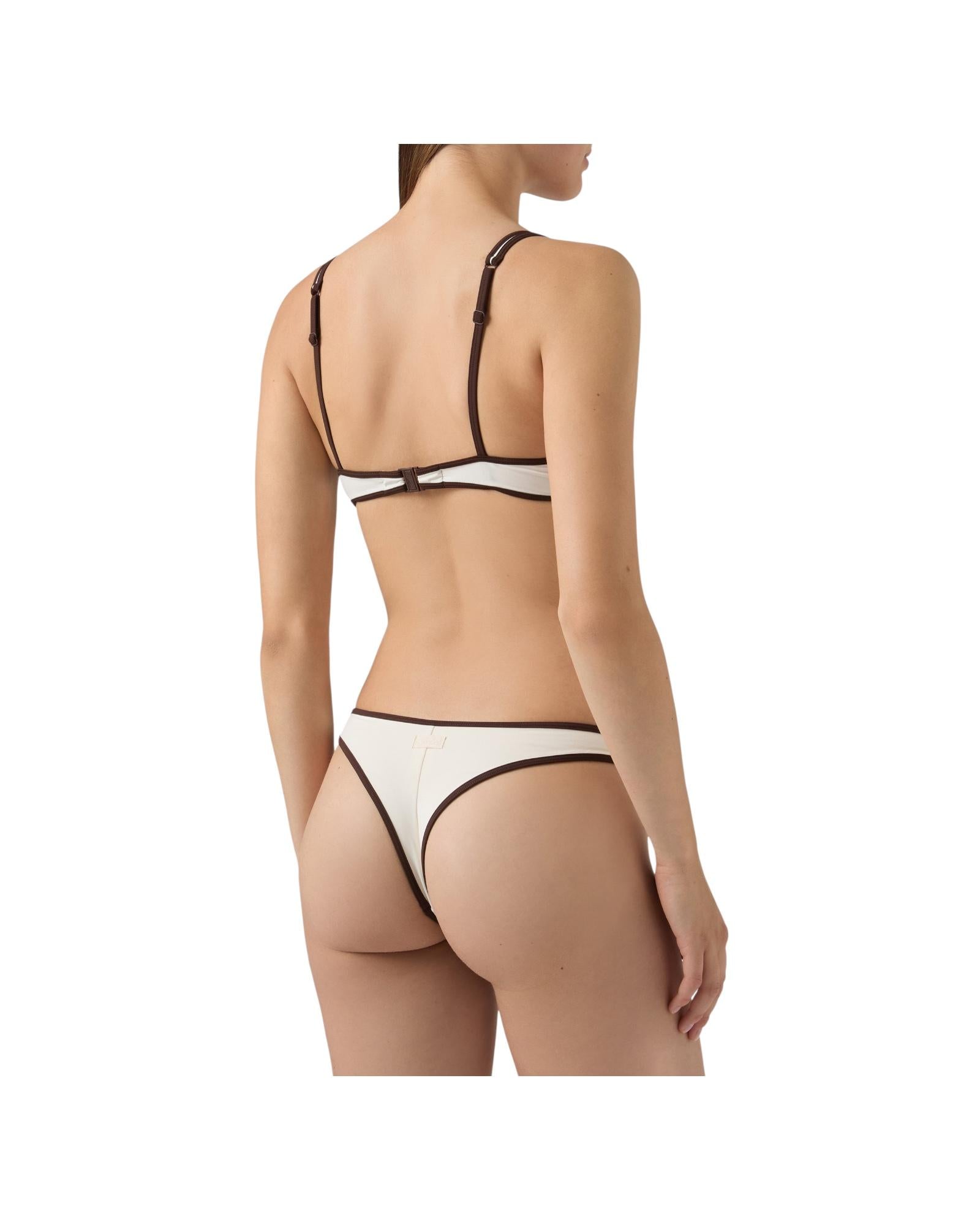 Slip Panna con profili marroni NAO0005 01600L MC2 SAINT BARTH 