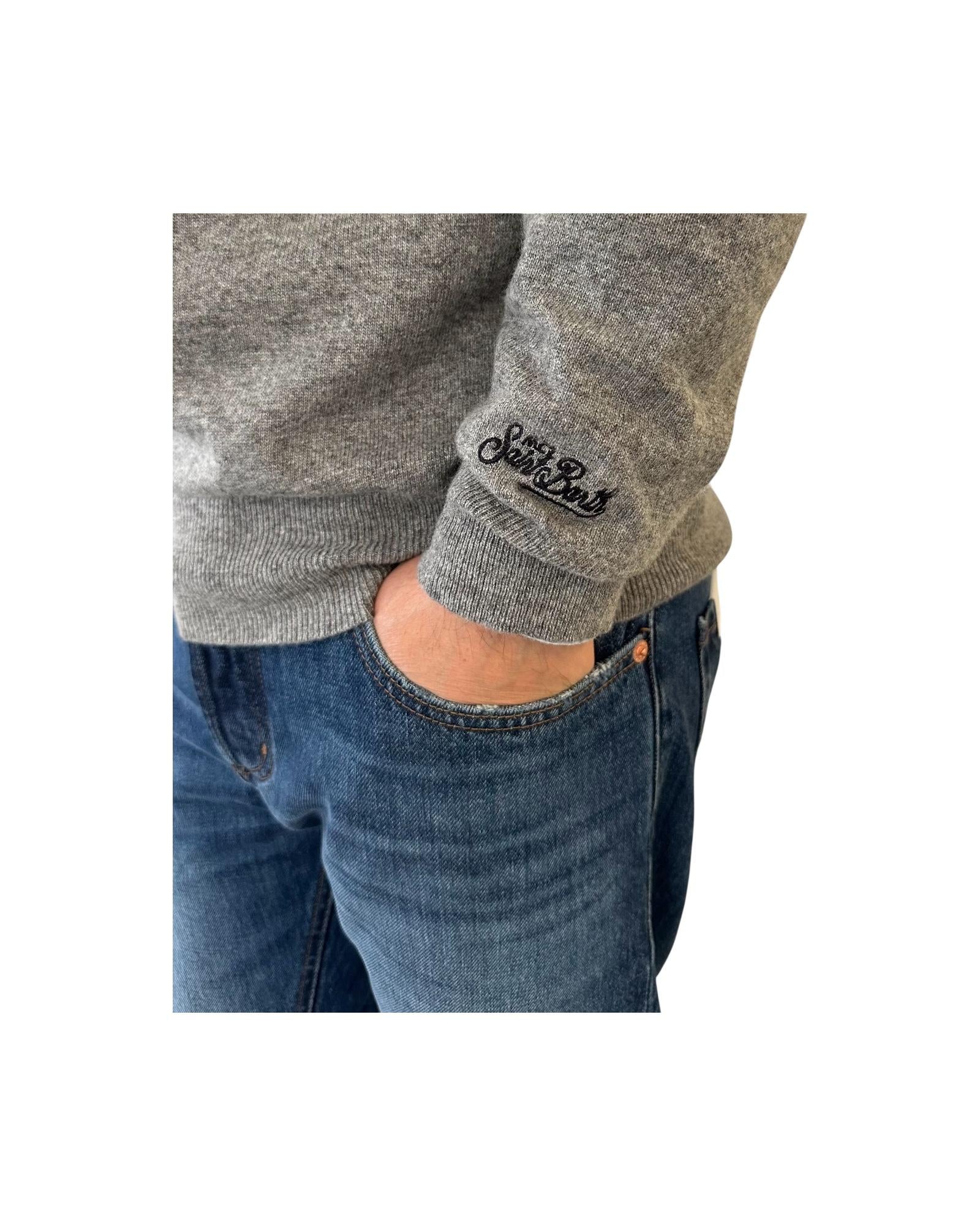 Maglione a girocollo con ricamo Mi me faccio i cassi miei! HER0024 03394I MC2 SAINT BARTH 