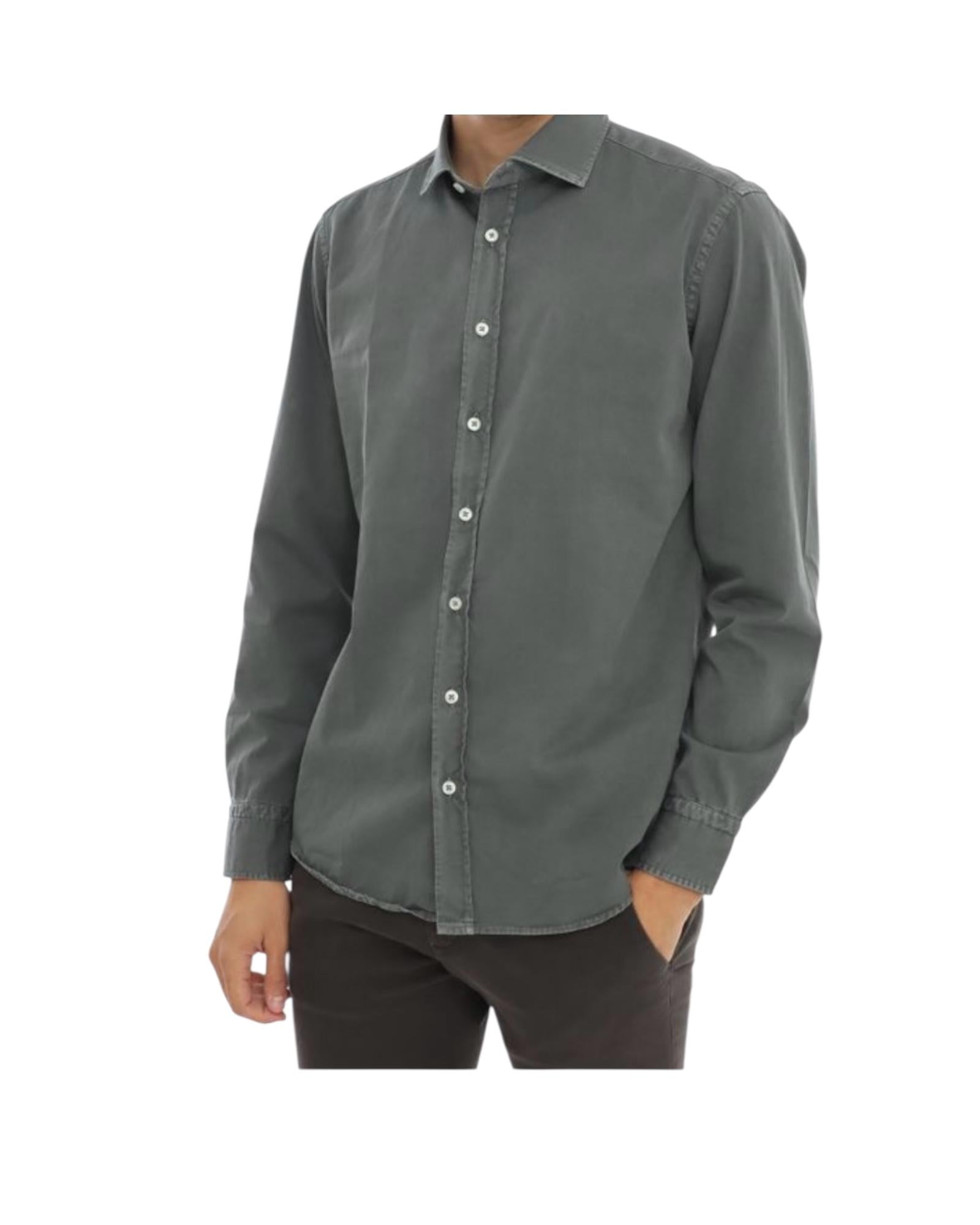 Camicia uomo in cotone Grigio B1379 14 BASTONCINO 
