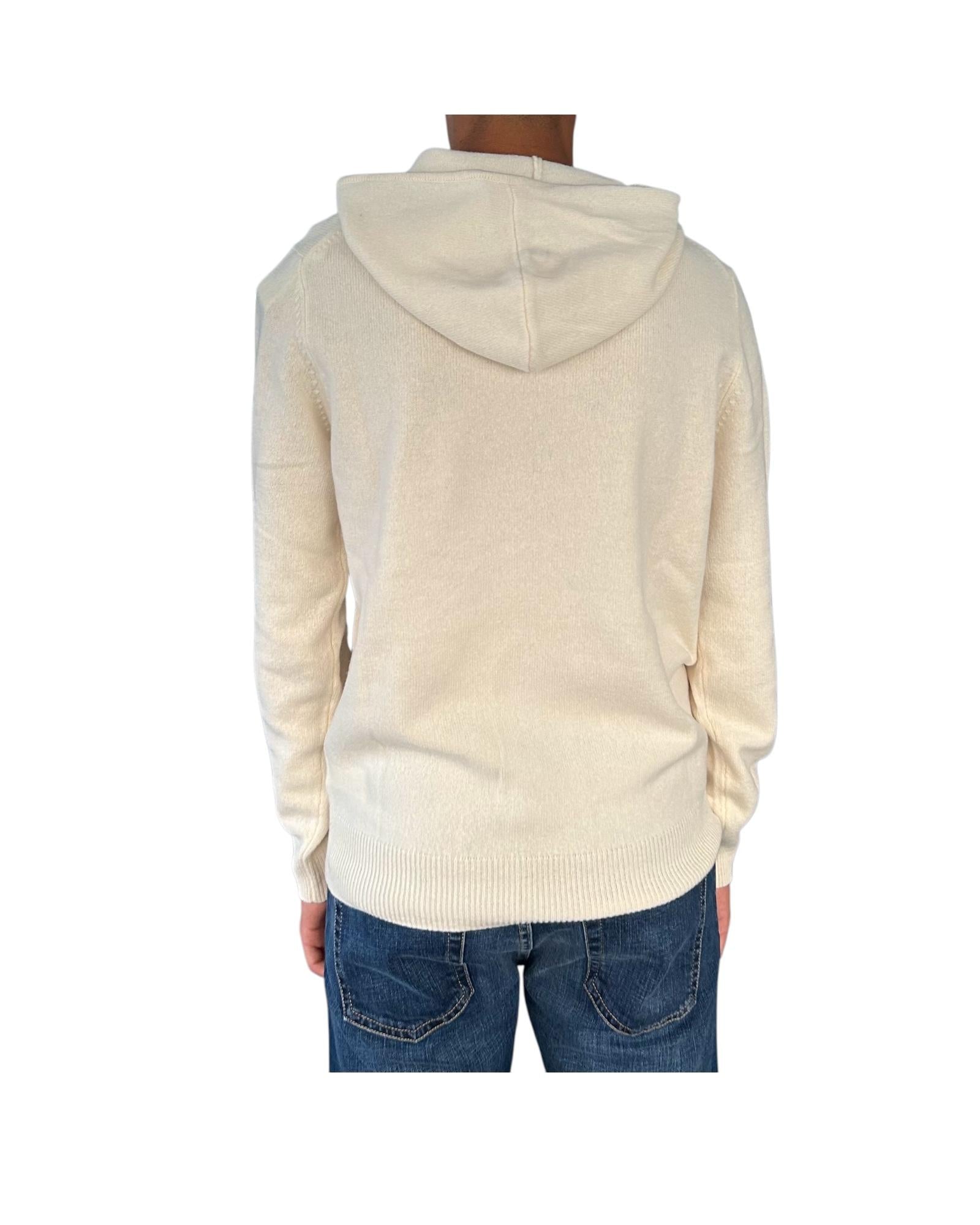 Maglione con cappuccio in lambswool Panna MAH0002 00040I MC2 SAINT BARTH 