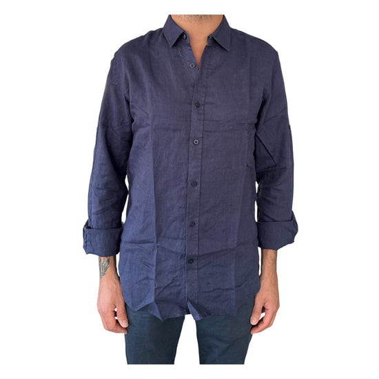 Camicia Uomo in lino Blue CAMICIA LINO TINTA UNITA BLUE RE.VI.VAL 