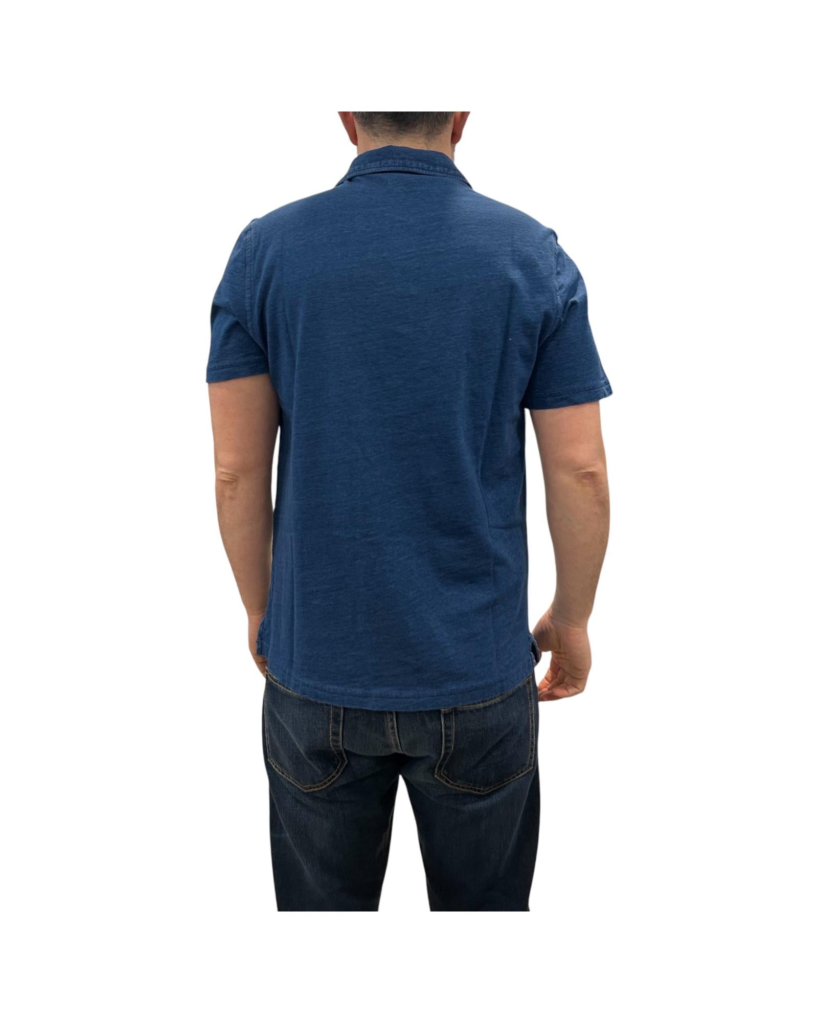 Polo Uomo Hamptons Indigo Jersey senza bottoni 2007 INDIGO BLEACH BL'KER 