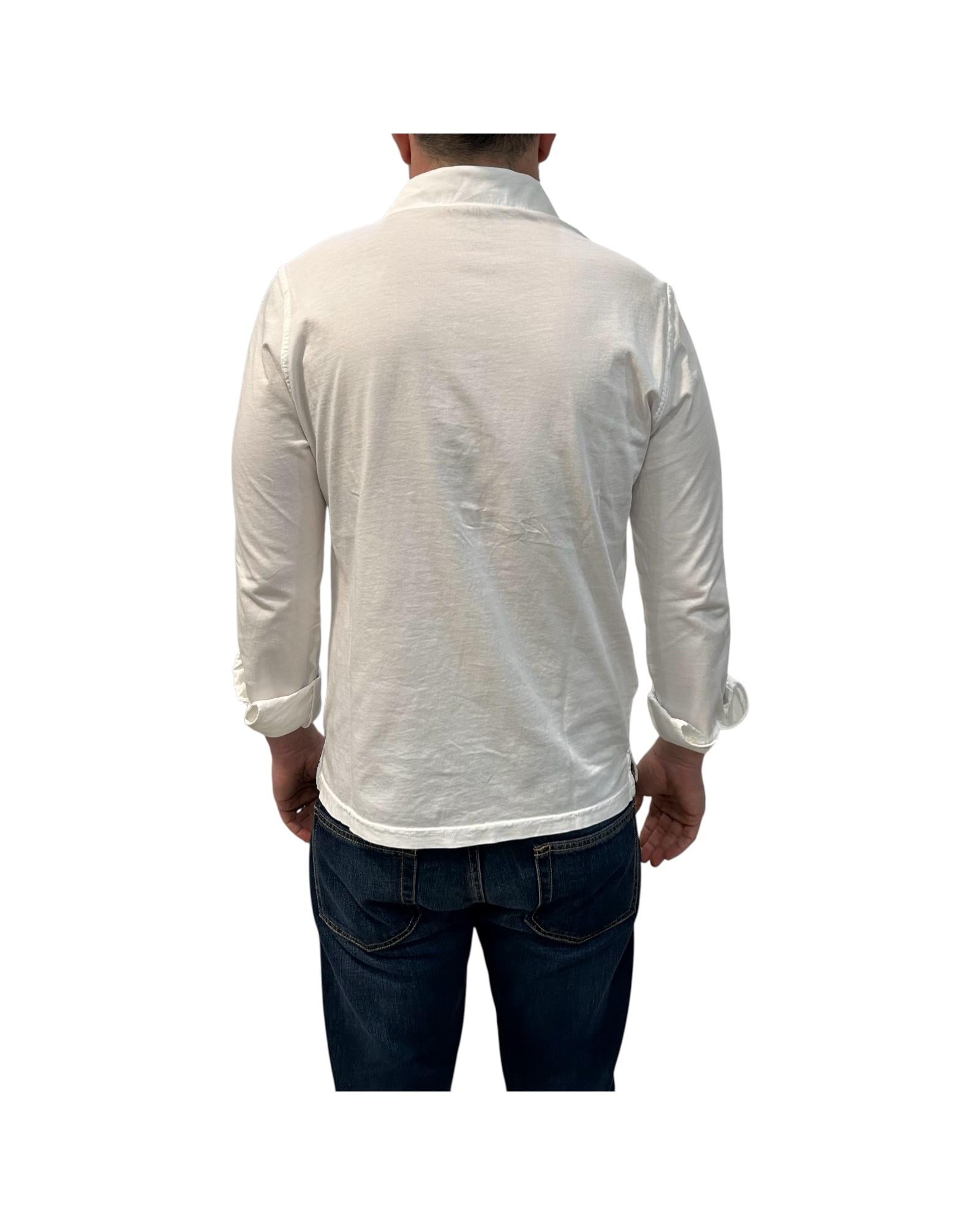 Polo con bottoni manica lunga White 2503 WHITE BL'KER