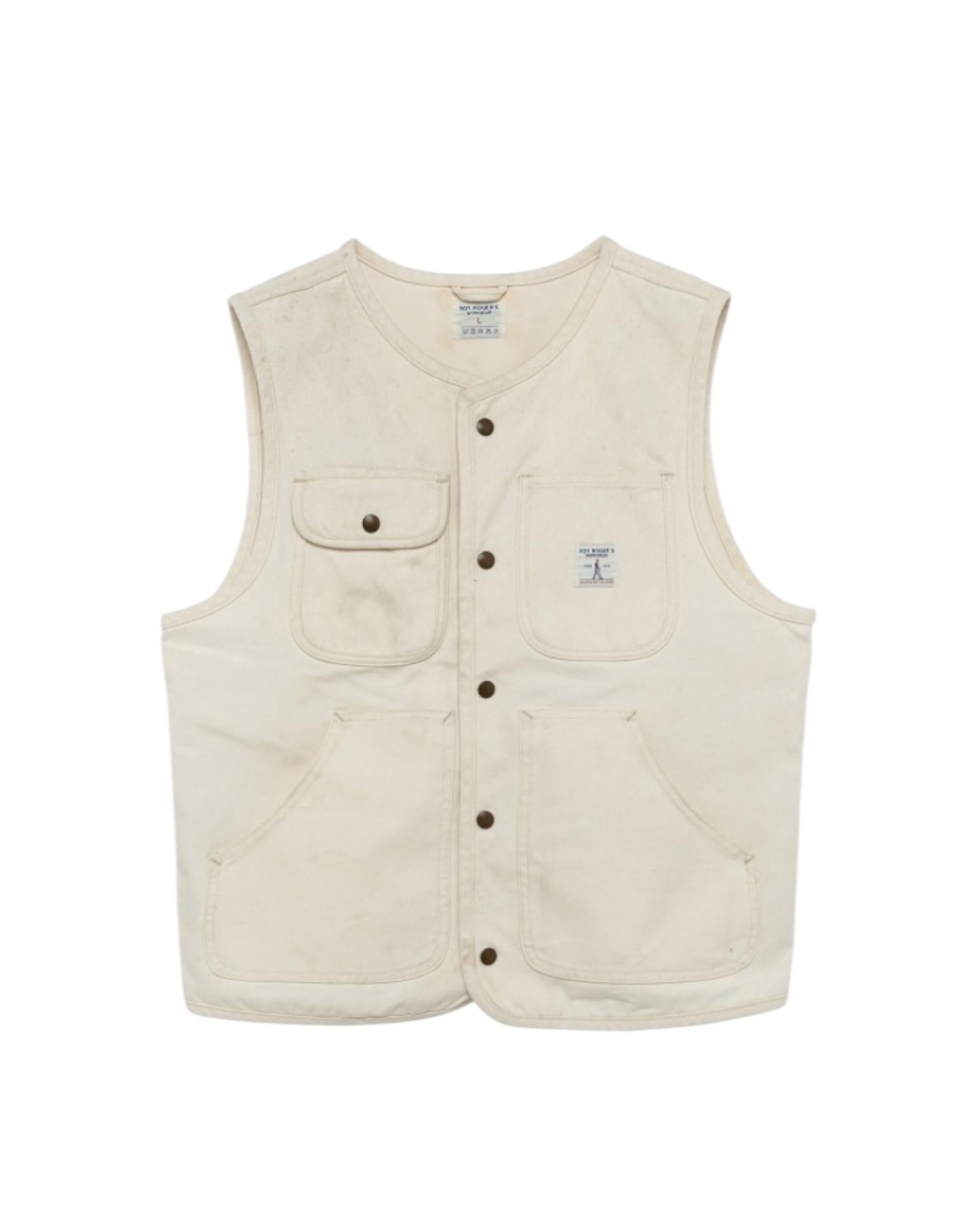 Gilet in canvas White RRW004CN070111 C0069 ROY ROGER'S 