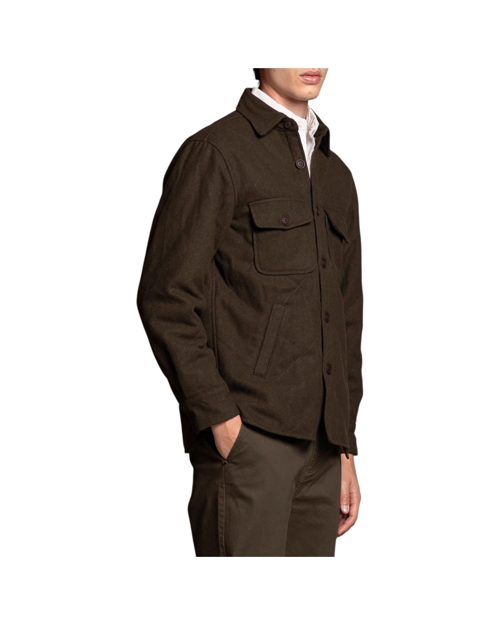 Overshirt in lana Army green ROY W0Q2330 IMPURE