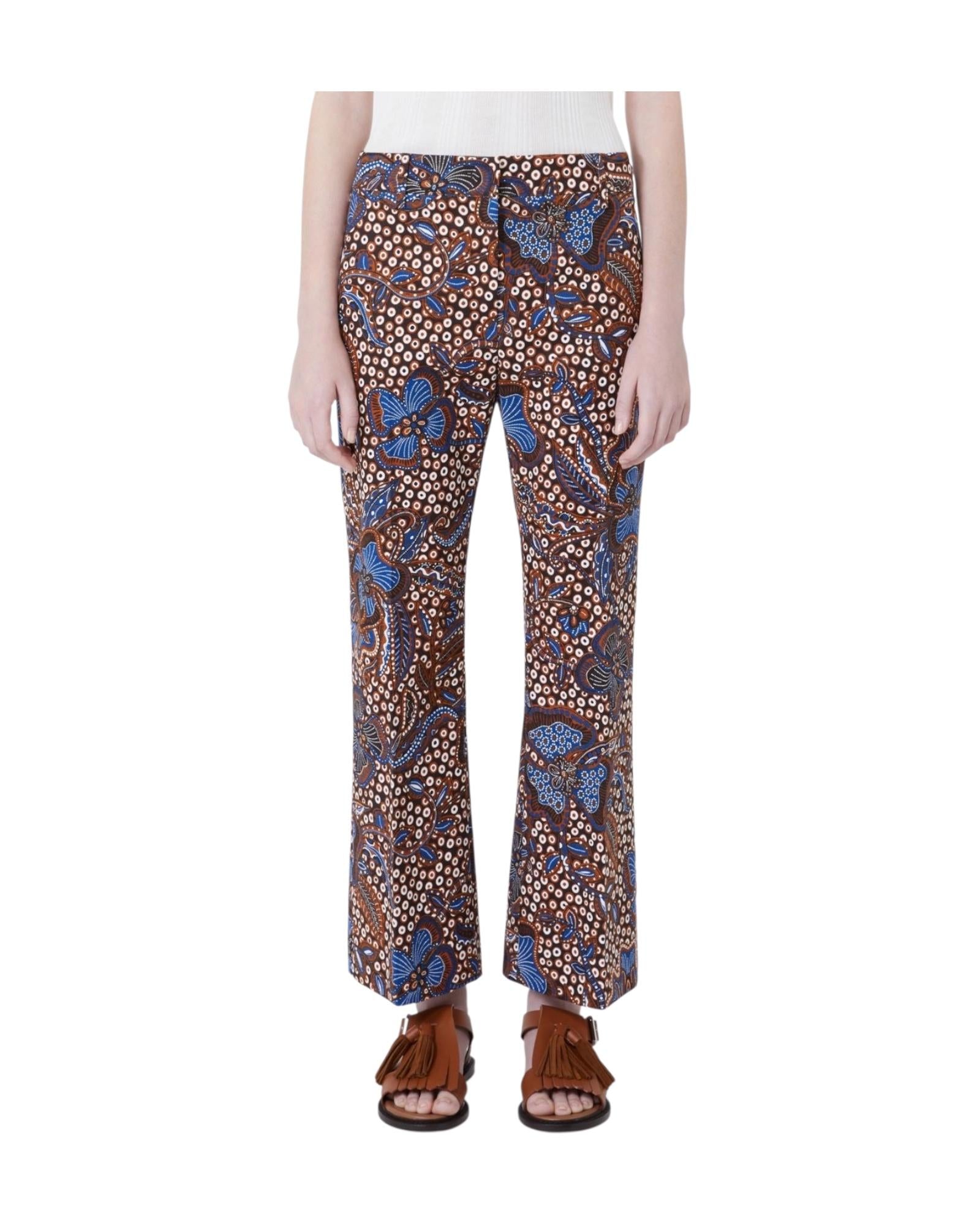 Pantalone in stuoia di cotone stampato DONDE 001 MAX MARA WEEKEND 