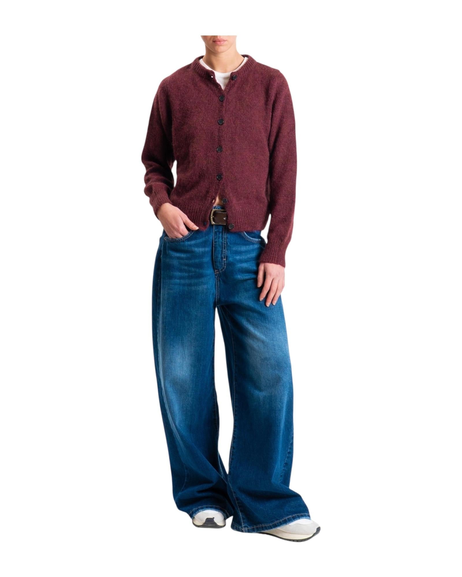 Cardigan misto alpaca Bordeaux 55195F BORDEAUX VICOLO 