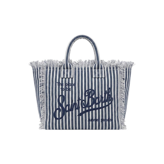 Borsa Colette in lino a righe Bianco blu COL0018 02414L MC2 SAINT BARTH 
