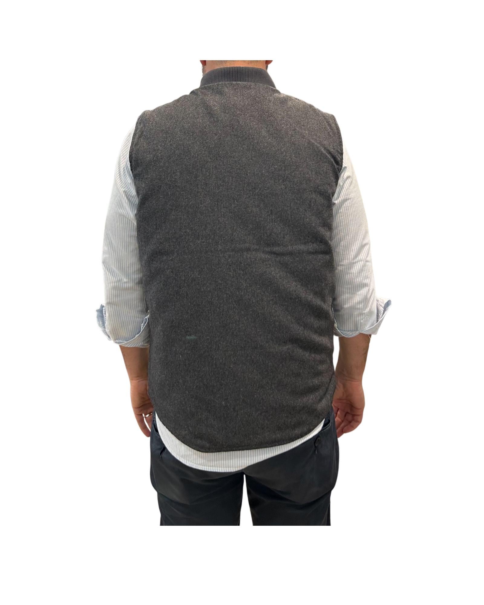 Gilet in lana reversibile Grey W5020 GREY BL'KER 