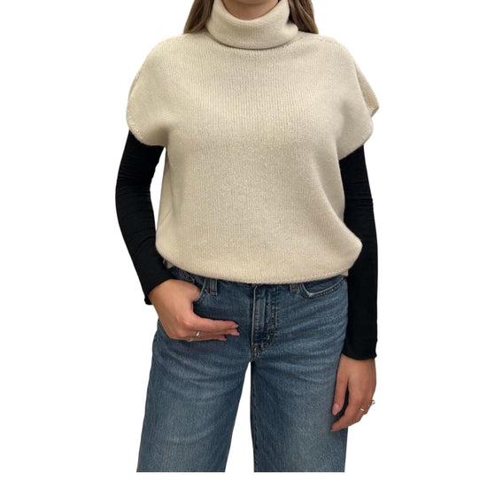 Gilet Over collo alto in cashmere Crema 85886 101 RETOIS 