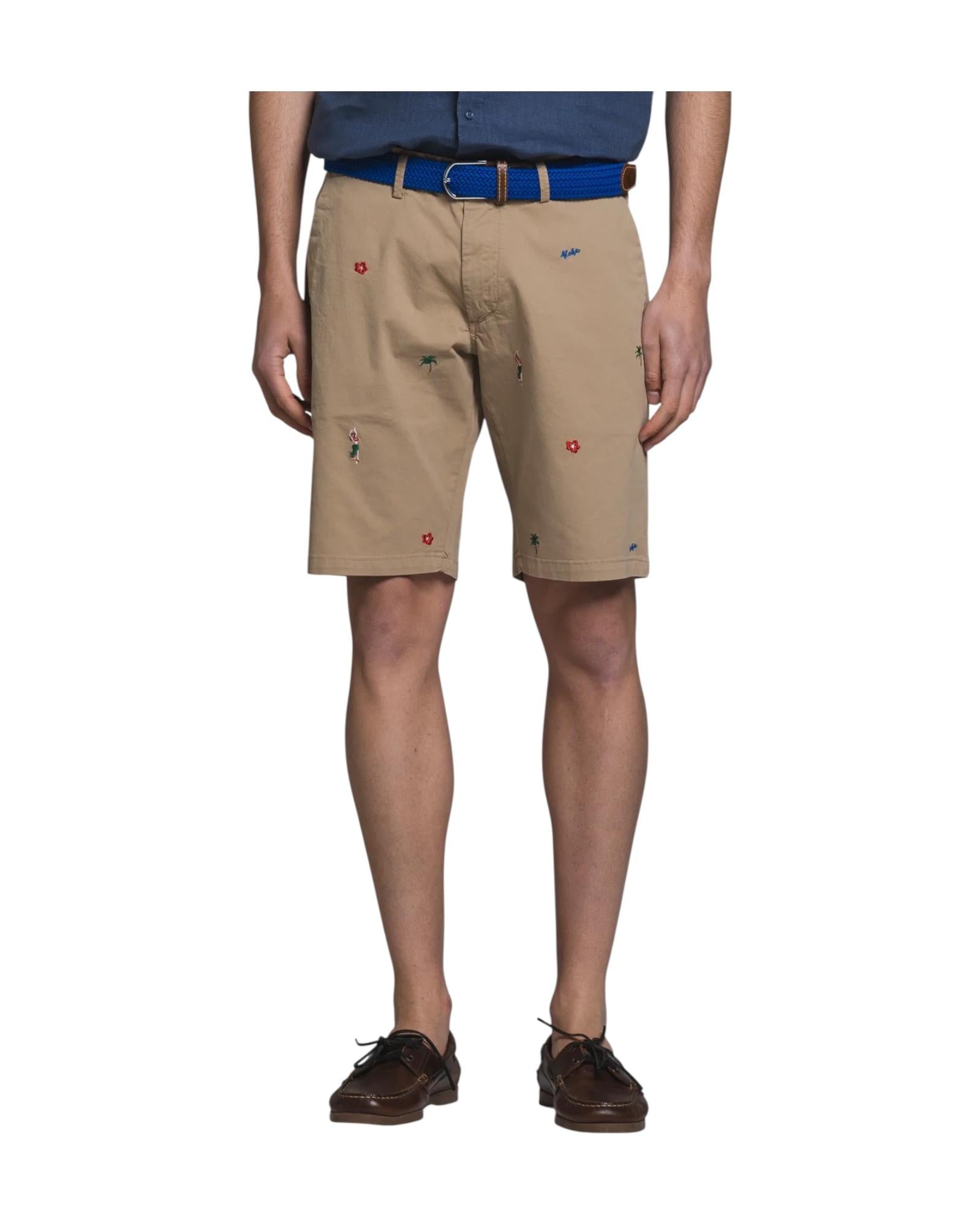 Bermuda Beige con ricamo all over REYALOHA GABC51 IMPURE 