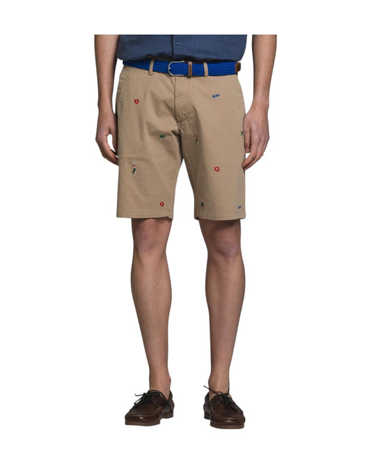 Bermuda Beige con ricamo all over REYALOHA GABC51 IMPURE 