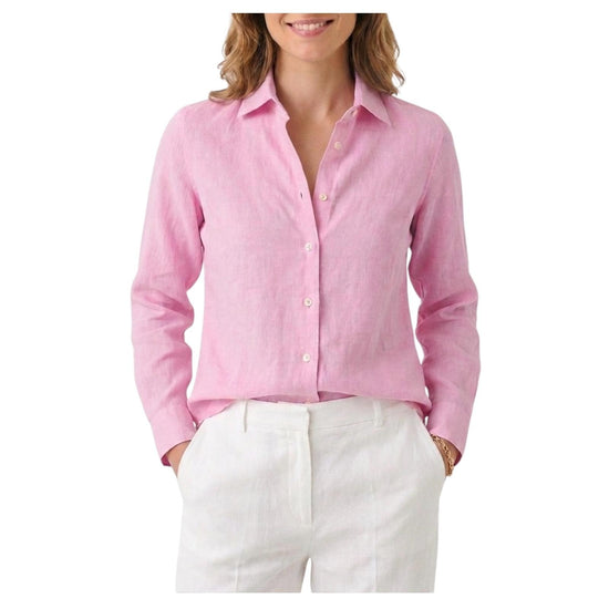 Camicia Donna in lino Rosa D050 PAOLA 13 BASTONCINO 