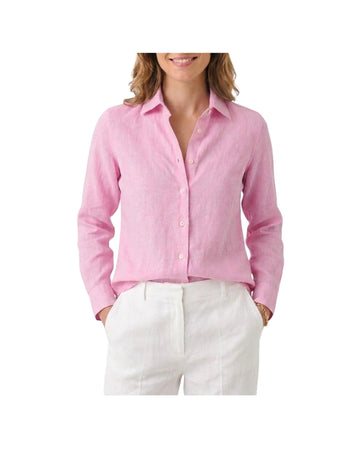 Camicia Donna in lino Rosa D050 PAOLA 13 BASTONCINO 