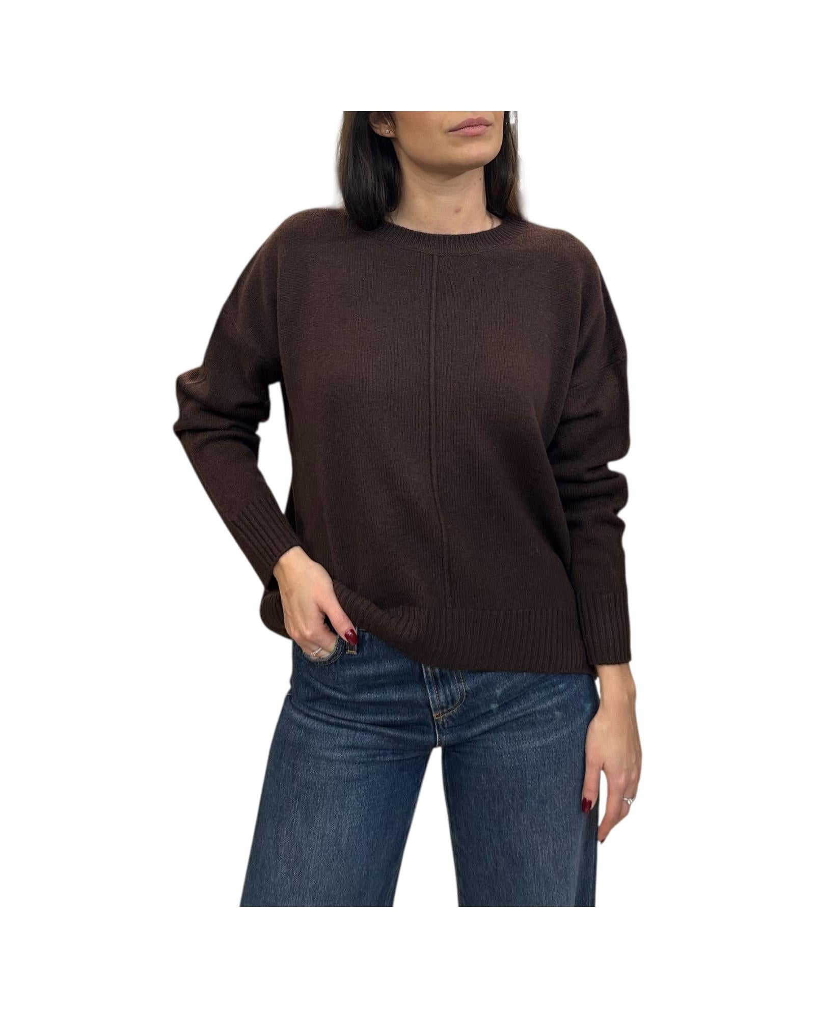 Maglione girocollo in lana Testa di moro 77358F TDM VICOLO 