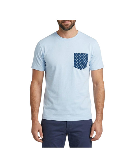 T-shirt Celeste in cotone con taschino BLA0001 02086L MC2 SAINT BARTH 