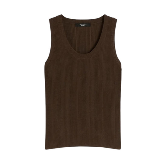 Maglia smanicata in filato di viscosa Marrone COSE 009 MAX MARA WEEKEND 