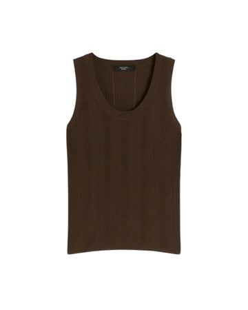 Maglia smanicata in filato di viscosa Marrone COSE 009 MAX MARA WEEKEND 