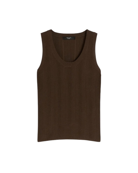 Maglia smanicata in filato di viscosa Marrone COSE 009 MAX MARA WEEKEND 