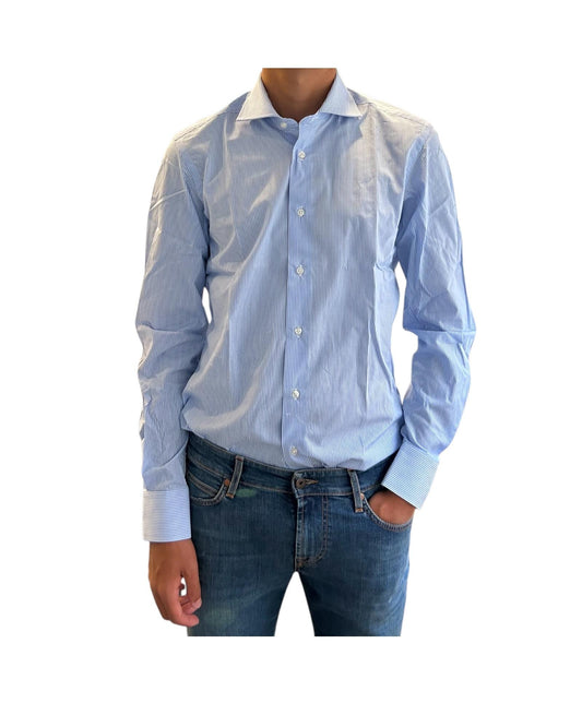 Camicia Uomo righe Bianco celeste 2798SS35TS3321 002 MONTESANTO 